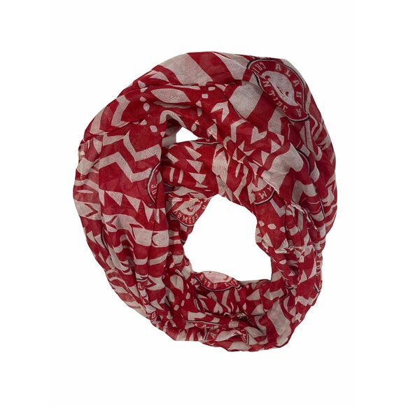 Alabama Crimson Tide Infinity Scarf Red Chevron Lightweight Circle Loop Shawl - Picture 1 of 2